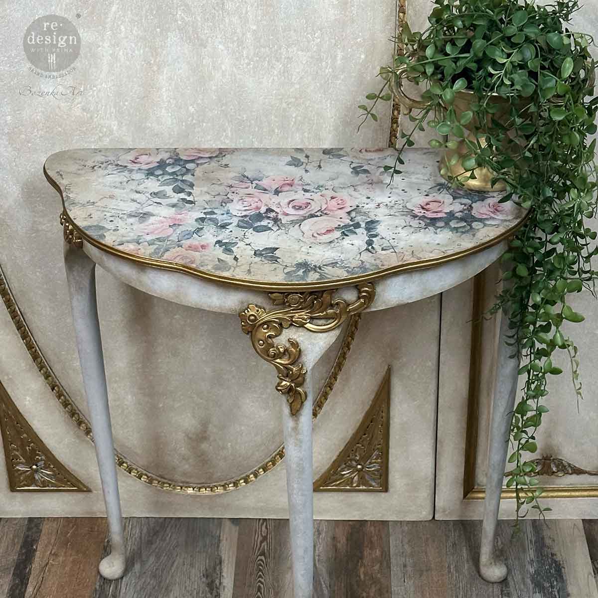 Double Delight Decoupage Fiber Paper Set – Rosy Reverie – Total 2 sheets – 1 sheet, 19.5″x30″ + 1 sheet, 11.7″x16.5″