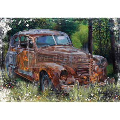 A1 Decoupage Rice Paper – This Rusty Car – 23.4″X33.1″